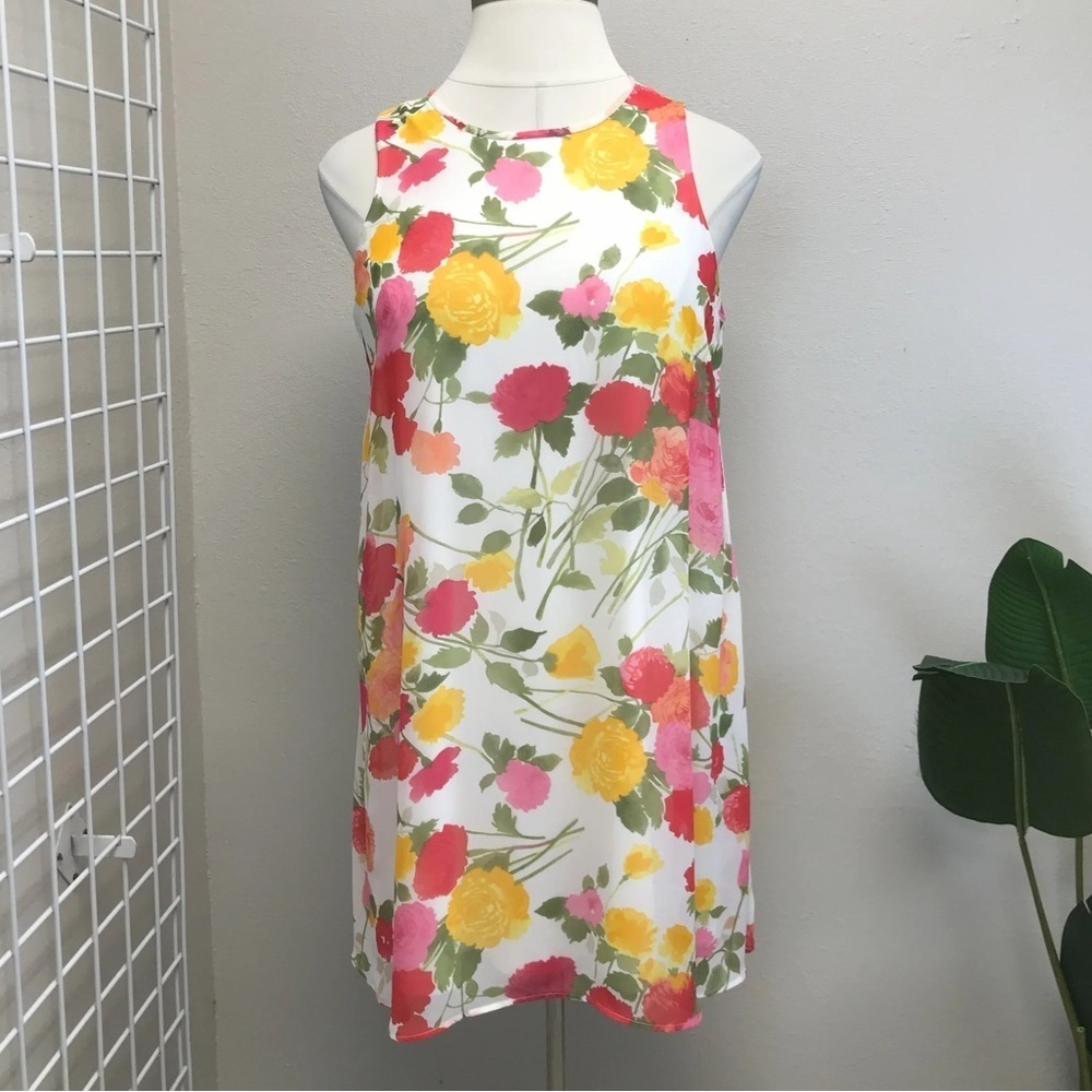 Tommy Hilfiger Sleeveless Floral-Print Shift Dress - Size 14
